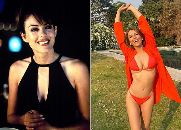 Elizabeth Hurley jako šedesátnice i mladá dívka. Téměř se nemění